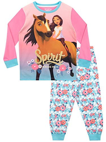 DreamWorks Pijamas de Manga Larga para niñas Spirit Riding Free Multicolor 9-10 Años