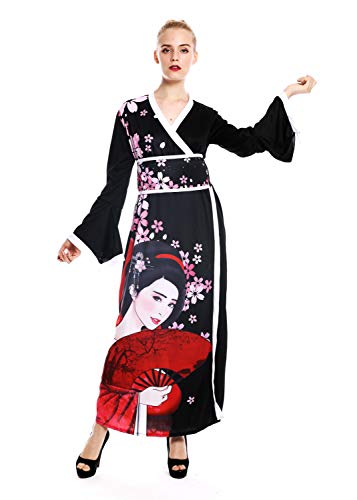 dressmeup - W-0288-S/M Disfraz mujer feminino Halloween quimono kimono Geisha Japón japonaise Chine Talla S/M