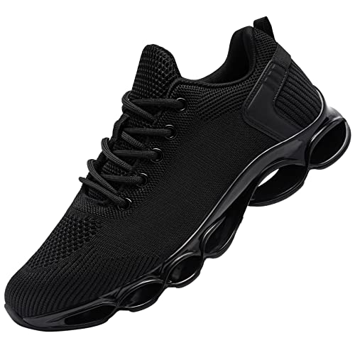 DYKHMILY Impermeable Zapatillas de Seguridad Hombre Ligeras Antideslizante Zapatos de Seguridad Transpirable Trabajo Punta de Acero Calzado de Seguridad (Negro,43 EU)