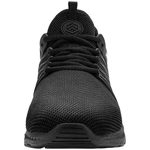 DYKHMILY Zapatillas de Seguridad Hombre Impermeable Antideslizante Ligeras Zapatos de Seguridad Transpirable Trabajo Punta de Acero Calzado de Seguridad Deportivo (Negro,41 EU)