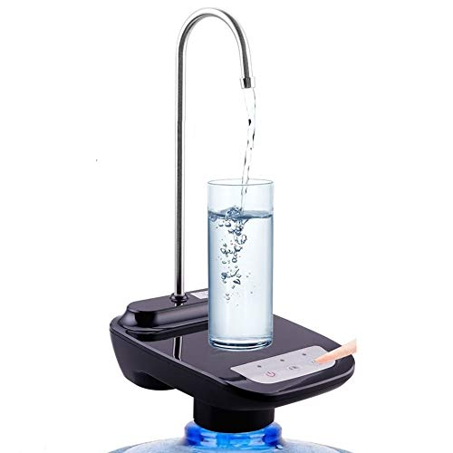 Eachbid Dispensador de Agua para Garrafas con Soporte, Grifo Dosificador Eléctrico Automático, Bomba Botella Agua (Negro)