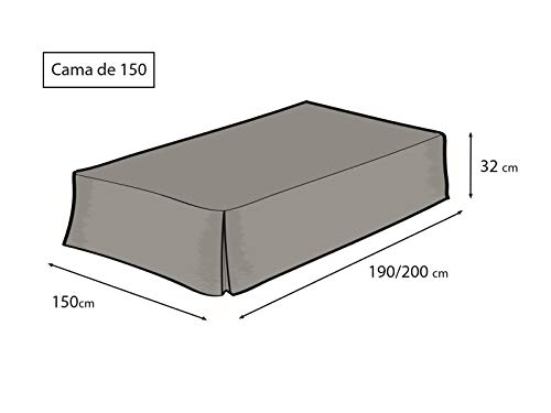 EasyCosy - Cubre Canapés para Somier ATENEA Faldon para Cama 150 cm Cubrecanape - Color Blanco (150x190/200cm)
