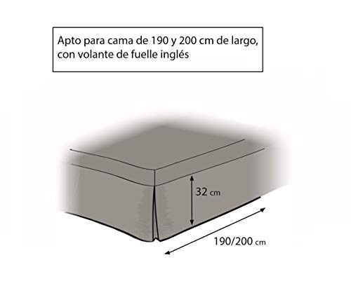 EasyCosy - Cubre Canapés para Somier ATENEA Faldon para Cama 150 cm Cubrecanape - Color Blanco (150x190/200cm)