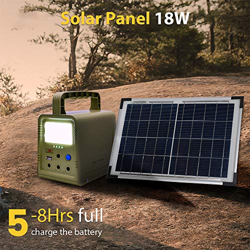 ECO-WORTHY 84Wh Sistema de Iluminación de Generador Solare de Estación de Energía Portátil con Panele Solare de 18 W y Lámpara LED para Energía de Respaldo de Emergencia en el Hogar, Camping, Viajes