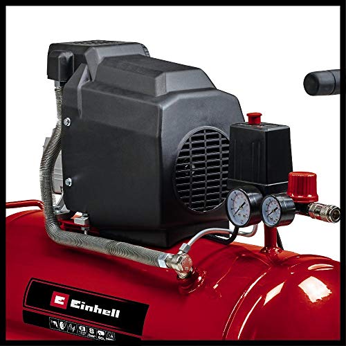 Einhell Compresor TC-AC 190/50/8 (1500 W, máx. 8 bar, lubricación por aceite, depósito de 50 l, válvula de retención / seguridad, tornillo de drenaje para el mantenimiento, pie engomado)