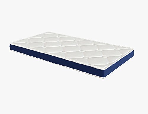 El Almacen del Colchon - Colchón espumación, Modelo Ten, Blanco y Azul, 100 x 180 x 10 cm