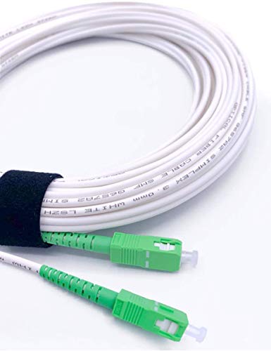 Elfcam Fibra óptica Cable SC/APC a SC/APC monomodo simplex 9/125µm LSZH, Blanco/Verde (3M)