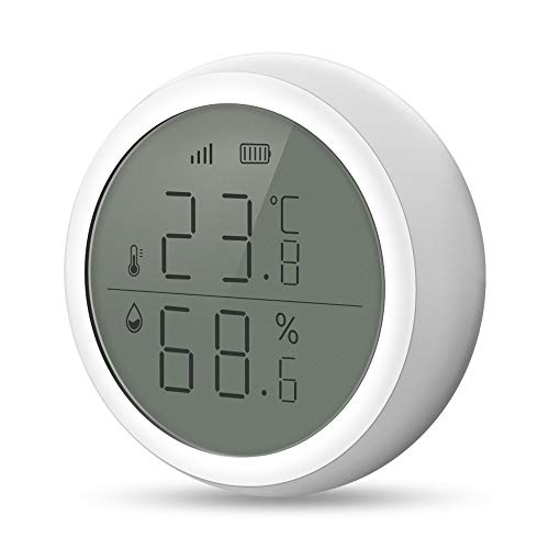 eMylo Smart Termómetro inalámbrico ZigBee Higrómetro ZigBee Sensor digital de temperatura y humedad Monitor Termohigrómetro inalámbrico con función de dato de alerta para el hogar/habitación del bebé