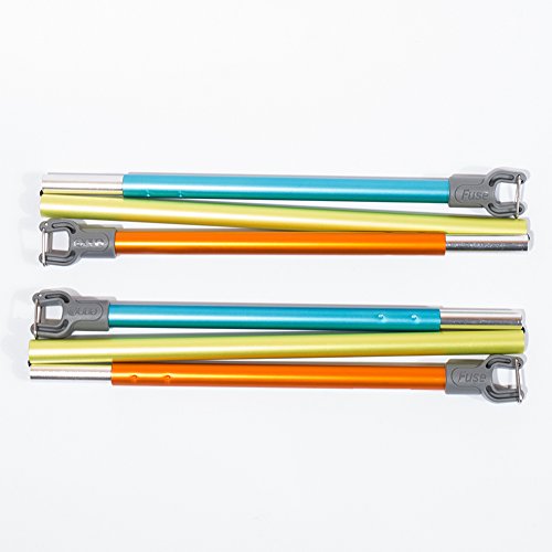 ENO Fuse Tandem Hamaca Sistema Color Retro Tri Lightwieght Fusibles Barras Esparcidor de Fusibles, Dos Hamacas Lado a Lado Dac Grren Aleación de Aluminio Anodizado Elimina el Medio Daño Peso 277 g