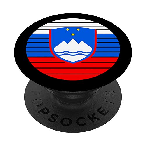 Eslovenia Holiday Souvenir Eslovenija | Emblema Bandera de Eslovenia PopSockets PopGrip Intercambiable