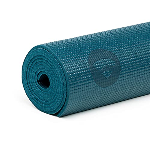 Esterilla de yoga Asana Mat, antideslizante, 183 x 60 cm, PVC de 4 mm, no solo para principiantes, alfombra de gimnasia, sin ftalatos, sin sustancia nocivas, petróleo