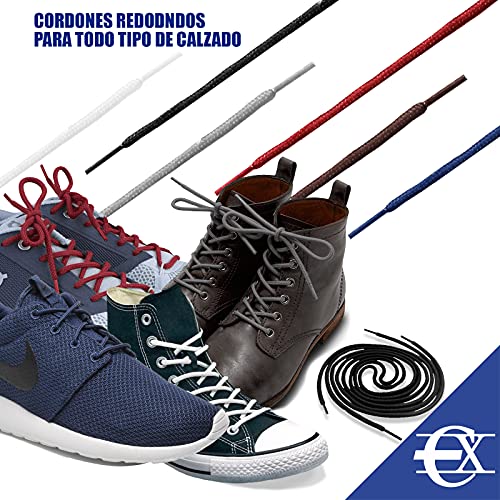 EUROXANTY Cordones Redondos | Para todo tipo de calzado | Cordones Fuertes | No se Desatan con Facilidad | Material Resistente y Duradero | 90 cm Azul marino