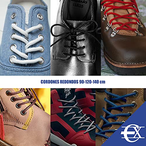 EUROXANTY Cordones Redondos | Para todo tipo de calzado | Cordones Fuertes | No se Desatan con Facilidad | Material Resistente y Duradero | 90 cm Azul marino