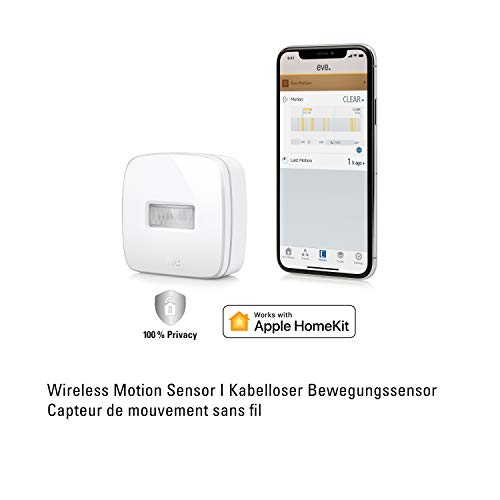 Eve Motion - Sensor de movimiento inalámbrico, Bluetooth Low Energy, non occorrono bridge o gateway, blanco (Apple HomeKit)