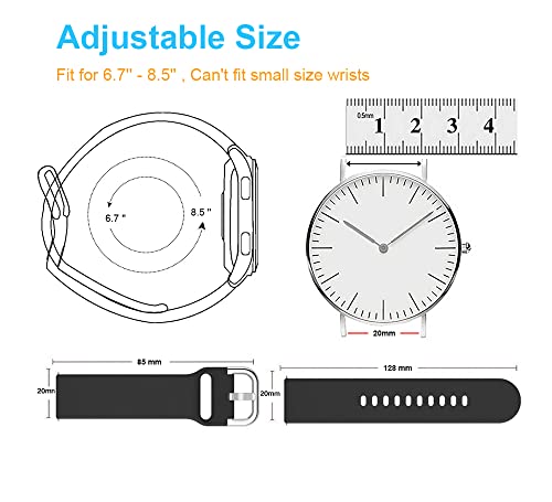 EWENYS Correa de repuesto para deportiva silicona suave de smartwatch, Compatibile con Samsung Galaxy Watch 3 45mm/ Huawei Watch GT3 GT2 46mm / Amazfit GTR 3 2(22mm,Negro )