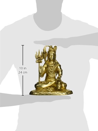 Exotic India Señor Shiva Sentado en la montaña de Kailash – Estatua de latón