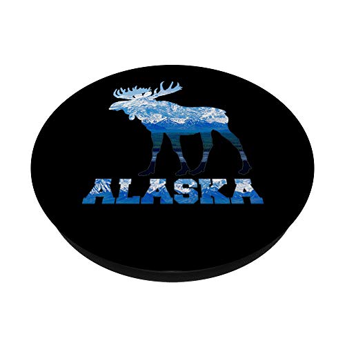 Figura de cuernos de cabeza de alce Alaska Wildlife Elk Deer Gifts PopSockets PopGrip Intercambiable