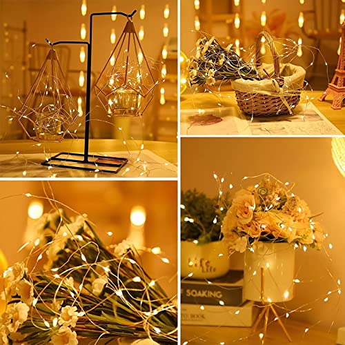 Frasheng 12 Piezas Cadena de Luces con Pilas,20 LEDs 2M Alambre de Cobre Guirnaldas Luces,Impermeable Luces Decorativas,Luces de Cadena Micro Cobre Impermeable,Guirnalda Cadena de Luces,para Navidad