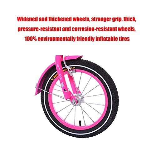 FUFU Chicos Y Chicas Bicicletas Infantiles 2 Colores, 12 Pulgadas, 14 Pulgadas, 16 Pulgadas, 18 Pulgadas, con Estabilizadores, Asientos Traseros Y Soportes (Color : Pink, Size : 12in)