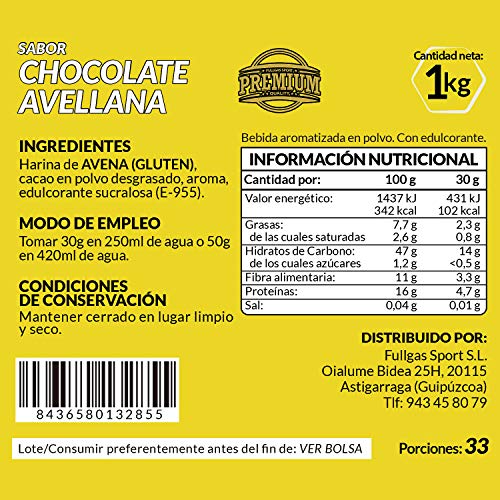 FullGas - AVENA PREMIUM REPOSTERIA Chocolate-Avellana 1kg