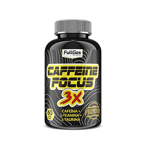 FullGas - CAFFEINE FOCUS 3X con Cafeína, Teanina y Taurina 60 cáps