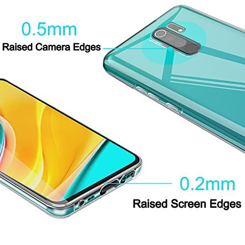 Funda para Xiaomi Redmi 9 Carcasa, 360°Full Body Protección Suave TPU Silicona Delantero PC Dura Atrás Transparente Flip Phone Case Cover 6.53"