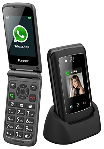 Funker C135I Comfort Pro - Telefono Móvil, Whatssapp, 3G, Pantalla Táctil con GPS y Botón SOS, Facil De Usar y Multimedia (Negro)
