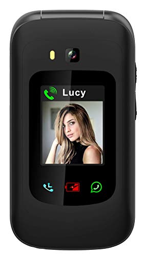 Funker E400I Comfort Pro - Telefono Móvil, Whatssapp 4G para Personas Mayores con Sistema Audio Pro, Amplificador y Compatible con Audífonos, Pantalla Táctil con GPS y Botón SOS, Facil de Usar (Negro)