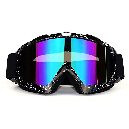 Gafas de motocross Cross Country Skis Snowboard ATV Motocross Motocicleta Casco Gafas Gafas (Color : White black spots UV)
