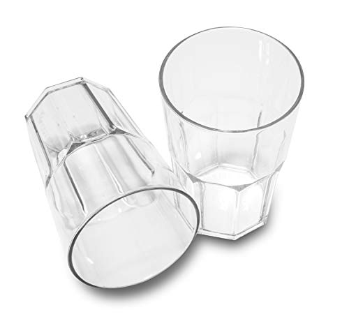 Garnet Vaso transparente reutilizable "Granity 40 Set de 6 piezas – Lavable en lavavajillas – 40 Bordo/ 33 – 35 cl a servicio – Fabricado en Italia – Plástico 0,4 litros