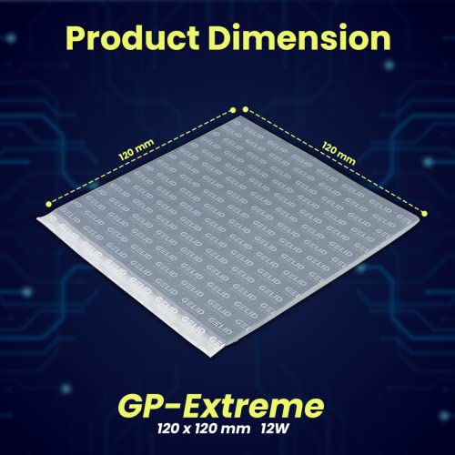 Gelid Solutions GP-Extreme 12W-Almohadilla térmica 120x120x2.0mm. Excelente conducción de calor, relleno ideal para huecos. Fácil instalación.