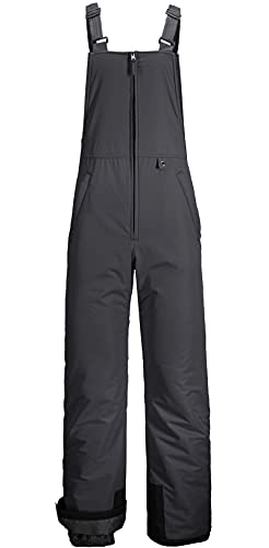 GEMYSE Pantalones de Esquí de Invierno para Hombre con Tirantes Ajustables Mono a Prueba de Viento Impermeable(Gris Oscuro,M)