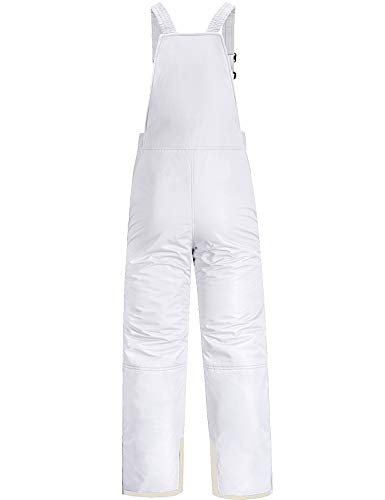 GEMYSE Pantalones de Esquí de Invierno para Mujer con Tirantes Ajustables Mono a Prueba de Viento Impermeable(Blanco,M)