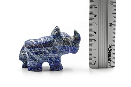 Gemzworld - Rinoceronte tallado a mano natural de la India (Sodalita)