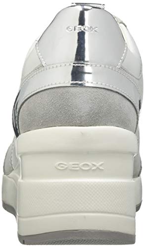 Geox D ZOSMA A, Zapatillas Mujer, Blanco/Azul, 40 EU