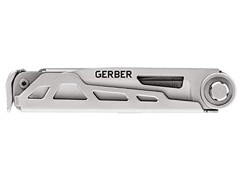 Gerber Herramienta multifuncional con 8 funciones, Cuchillo con hoja lisa, ArmBar Drive, Azul metalizado, Acero inoxidable , aluminio, 30-001590