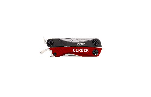 Gerber Multiherramienta con 12 funciones, Dime Pocket Multi-tool, Rojo, 31-003622