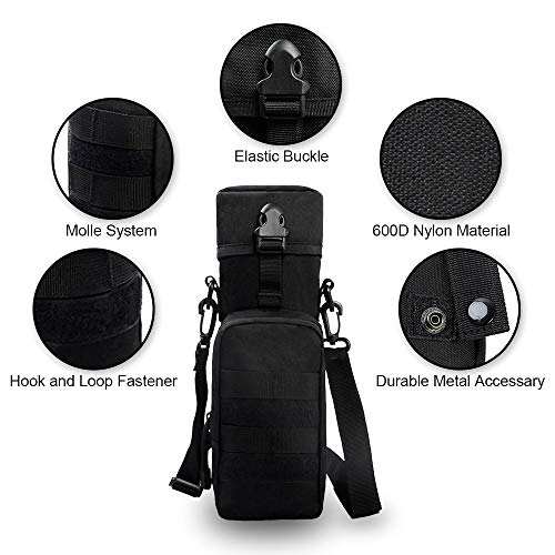 Gexgune Tactical Water Bottle Pouch 600D Portable Molle Kettle Holder Pocket Army Gear Bag Utility Pouch for Outdoor Hunting Hiking