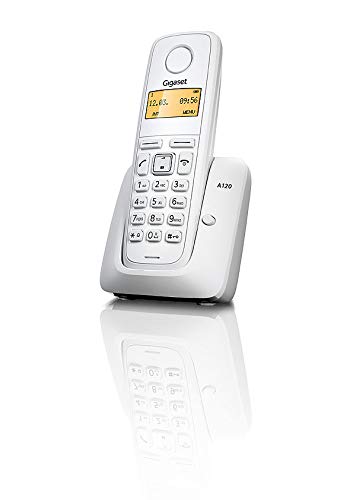 Gigaset A120 - Teléfono Inalámbrico, Agenda de 50 Contactos, Pantalla Iluminada, Color Blanco