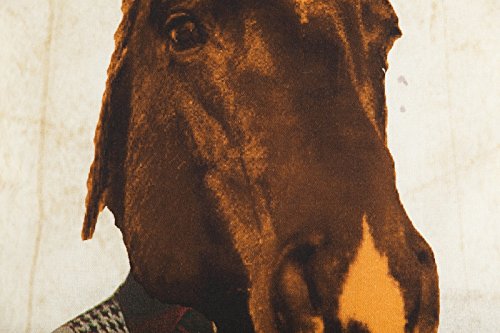 GIRONES Nordic Horse Digital Funda de Cojín Decorativo, Algodón, Multicolor, 45 x 45 cm