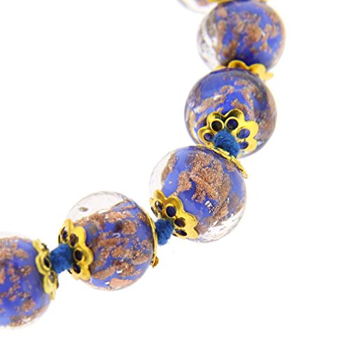 GlassOfVenice Murano Glass Sommerso Bracelet - Tender Blue