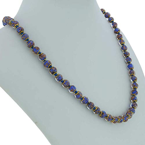 GlassOfVenice Murano Glass Sommerso Long Necklace - Tender Blue