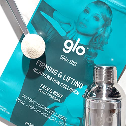 Glo Colágeno Rejuvenecedor. Firmeza Con Efecto Linfting Skin 910, Sobre Azul Aguamarina, 300 Gramo