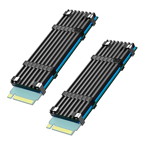 GLOTRENDS PS5 Disipador M.2 NVMe SSD para SSD M.2 PCIe, Disipador Térmico de 0,12 pulgadas de Grosor para 2280 M.2 SSD, incluye Almohadilla Térmica M.2[2 Packs]