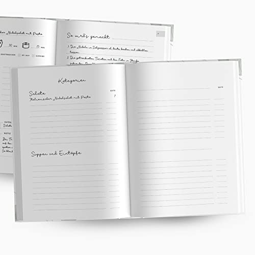 glupspilz Libro de cocina para escribir tú mismo | Libro de recetas DIY | Hojas suaves | DIN A5