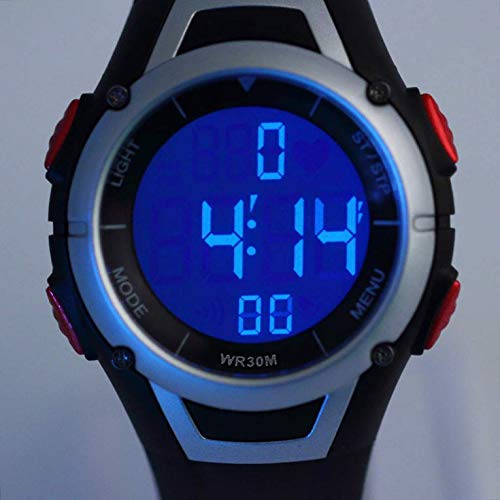 Goldyqin 3 Metros de Impermeable Monitor de Ritmo cardíaco inalámbrico Pectoral Reloj del Deporte del Buceo Ejecución de Reloj con luz de Fondo Despertador