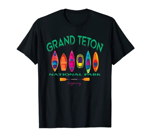 Grand Teton National Park Jackson Hole Kayak Souvenir Camiseta