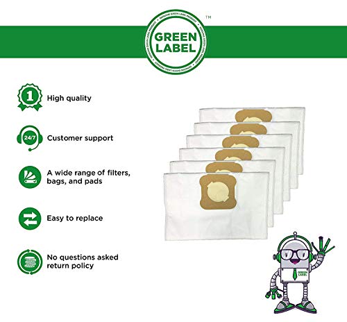 Green Label Kit de 6 Bolsas HEPA para Las Aspiradoras Kirby Generation G3-G6, Ultimate G, Ultimate G Diamond y Sentria. Reemplaza a 204803