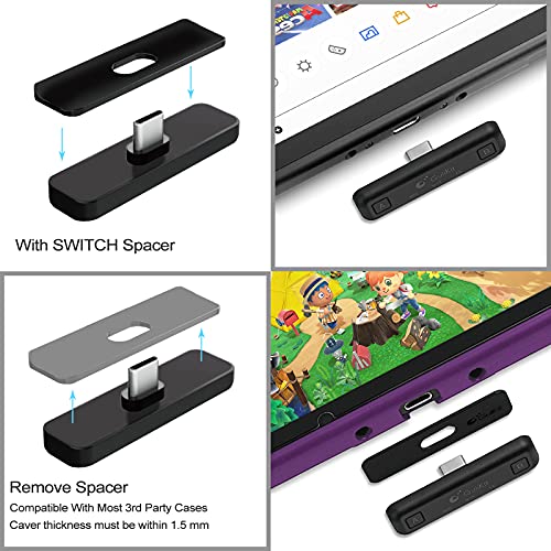 GULIkit Route Air+ Adaptador Bluetooth para Nintendo Switch/Switch Lite PS4 PC, Transmisor Bluetooth Audio con aptX de Baja Latencia Compatible con Airpods Bose Sony y Auriculares Bluetooth - Negro