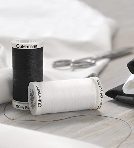 Gütermann creativ Set hilo de coser con 6 bobinas de Coselotodo de 250 m en blanco y negro